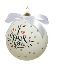 Glob decorativ - Bauble Glass Gift Text - I Love You