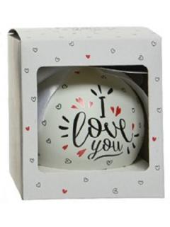 Glob decorativ - Bauble Glass Gift Text - I Love You