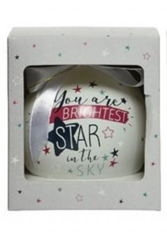 Glob decorativ - Bauble Glass Gift Text - Brightest Star