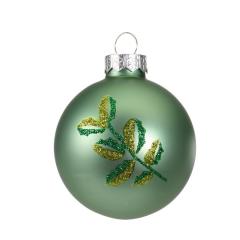 Glob decorativ - Bauble Glass Sage Green Mat - Leaf - Verzui / Crenguta