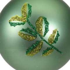 Glob decorativ - Bauble Glass Sage Green Mat - Leaf - Verzui / Crenguta