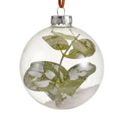 Glob decorativ - Bauble Glass Branches/Green - Frunza Vasc