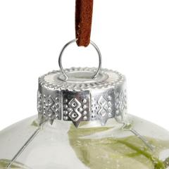 Glob decorativ - Bauble Glass Branches/Green - Frunza Vasc