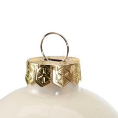 Glob decorativ - Bauble Glass Wool White Mat - Leaf - Alb / Vasc