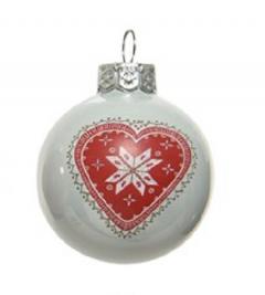 Glob decorativ - Bauble Winter White - Heart - Alb / Inima