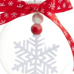 Glob decorativ - Bauble Glass - Felt White Snowflake - Fulg Alb Din Fetru