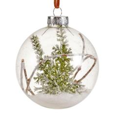 Glob decorativ - Bauble Glass Branches/Green - Molid