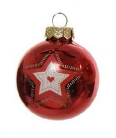 Glob decorativ - Bauble Glass Christmas Red - Star - Rosu / Stea