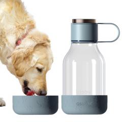 Sticla pentru apa cu vas atasat pentru animale - Dog Bowl Bottle Lite, Gri