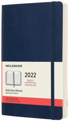 Agenda 2022 - 12-Month Daily Planner - Large, Soft Cover - Sapphire Blue