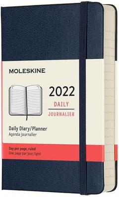 Agenda 2022 - 12-Month Daily Planner - Pocket, Hard Cover - Sapphire Blue