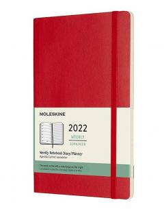 Agenda 2022 - 12-Month Weekly Planner - Large, Soft Cover - Scarlet Red