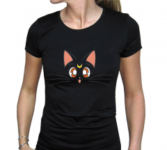 Tricou L - Woman - Sailor Moon - Luna - Black