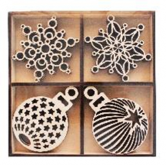 Set decoratiuni glob gravat, 24 piese - Model 1