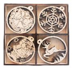 Set decoratiuni glob gravat, 24 piese - Model 3