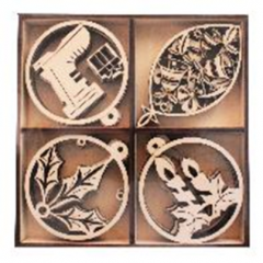 Set decoratiuni glob gravat, 24 piese - Model 2