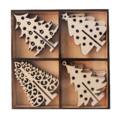 Set decoratiuni brad 3D, 12 piese