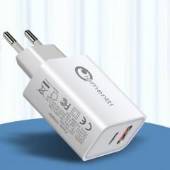 Incarcator Retea Lemontti PD Type-C + USB Quick Charge 20W 3.4A max Alb