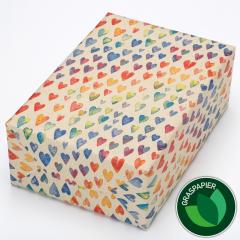 Hartie de impachetat - Hearts, 50x75 cm