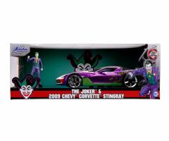Set masinuta cu figurina - The Joker & 2009 Chevy Corvette Stingray, 1:24