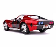 Set masinuta cu figurina -  Harley Quinn & 1969 Chevy Corvette Stingray, 1:24