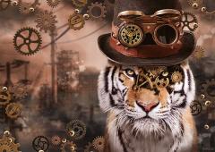 Puzzle 1000 de piese - Markus Binz - Steampunk Tiger