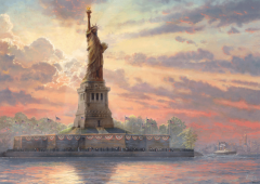 Puzzle 1000 de piese - Thomas Kinkade - Statue of Liberty in The Twilight