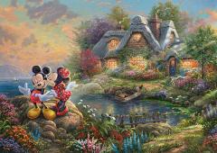 Puzzle 1000 de piese - Thomas Kinkade - Disney - Sweethearts Mickey and Minnie