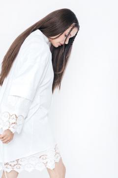 Camasa din bumbac cu rochie din panza topita