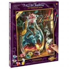 Kit pictura cu numere - Dragonul, 40x50 cm