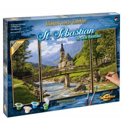 Kit pictura cu numere - Triptic - St. Sebastian in Ramsau, 50x80 cm