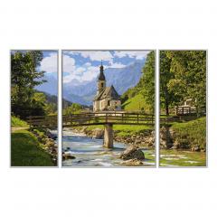 Kit pictura cu numere - Triptic - St. Sebastian in Ramsau, 50x80 cm
