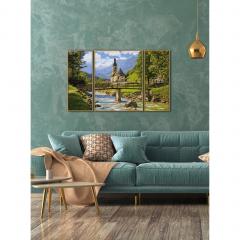Kit pictura cu numere - Triptic - St. Sebastian in Ramsau, 50x80 cm