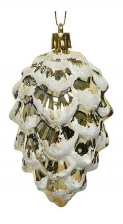 Glob de Craciun - Pinecone Shatterproof White Glitter