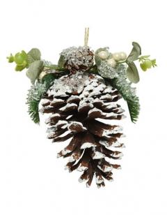 Decoratiune Craciun - Pinecone Sugar, Leaves, Berries & Beads