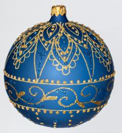 Glob - Albastru mat cu motive aurii