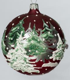 Glob - Rosu mat cu brazi 3D