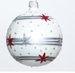 Glob - alb mat cu stelute