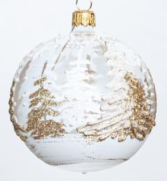 Glob - Transparent 3D cu braduti aurii si albi