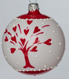 Glob - Alb mat cu model copac cu inimi