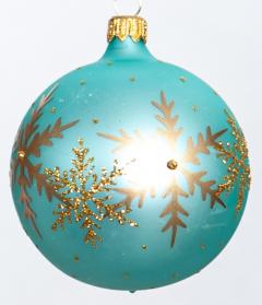 Glob - Matt Turquoise - Gold Snowflakes