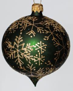 Glob - Verde satinat cu fulgi aurii