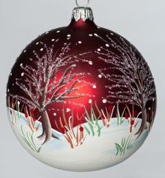 Glob - Visiniu satinat cu peisaj de iarna