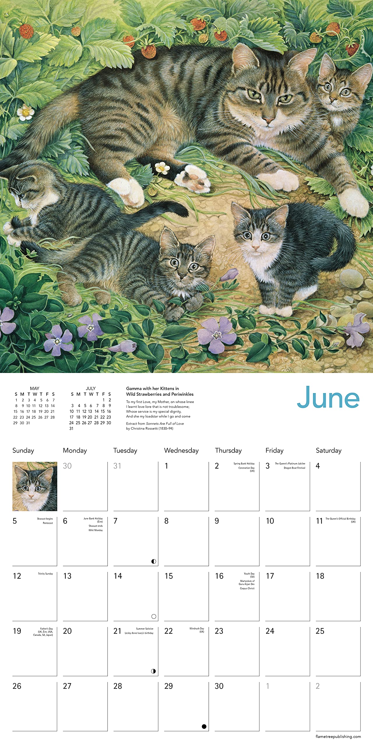Calendar 2022 Ivory Cats by Lesley Anne Ivory Art Calendar Flame