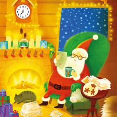 Usborne Book and 3 Jigsaw Puzzles: Santa