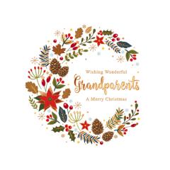 Felicitare - Grandparents - Xmas Foliage