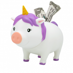 Pusculita - Biggys - Unicorn Piggy Bank - White