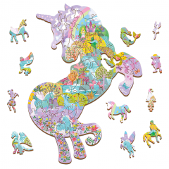 Puzzle din lemn - Woody Puzzle - Unicorns