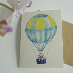 Felicitare - Balon cu aer cald - Cadou