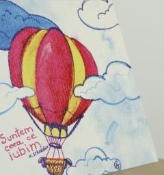 Felicitare - Balon cu aer cald si mesaj de iubire